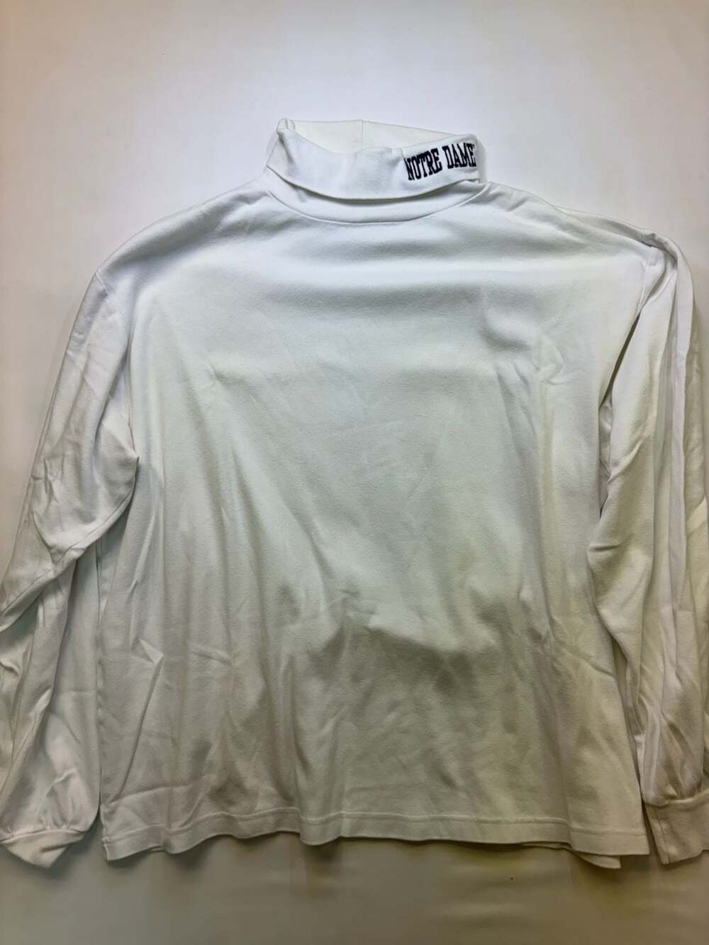 Vintage Russell Athletic Notre Dame Fighting Irish White Turtleneck Sleeve XL